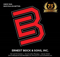 Ernest Bock and Sons Inc Since 1949 Bock Builds Better 75 year anniversary General contractor construction manager design build 2800 southampton road philadelphia PA 19154 215.677.2625 ernestbock.com